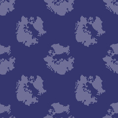 A seamless abstract vector pattern featuring organic, irregular shapes in muted blue and lavender tones, evoking a sense of organic flow and depth.
