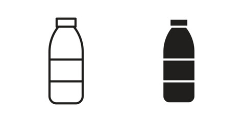 Water bottle icon outline illustration sign