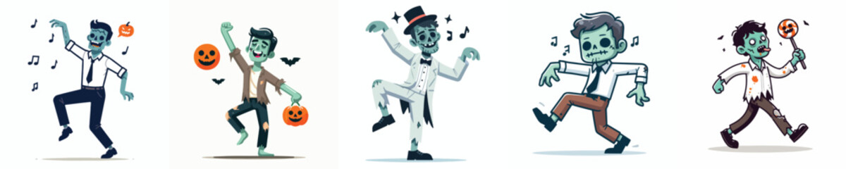 vector man costume zombie halloween party