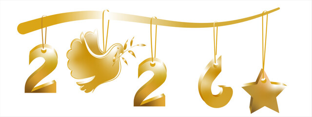 2026 gold weihnachten silvester friedenstaube