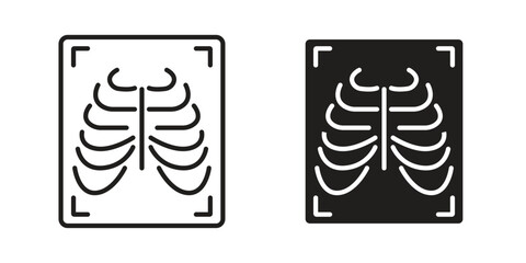 Fototapeta premium X ray icon outline illustration sign