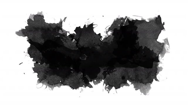 Watercolor black ink blot is perfect for backgrounds, textures, design elements, and artistic projects in need of abstract elements.