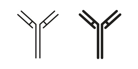 Antibody icon flat black and white logo