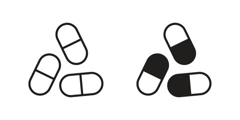 Capsule icon flat black and white logo