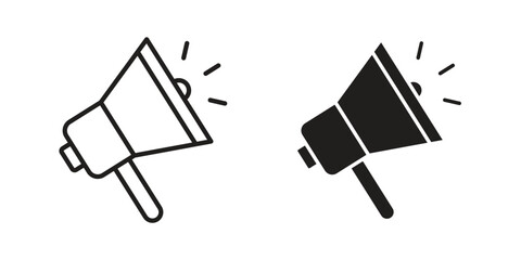 Obraz premium Campaign icon flat black and white logo