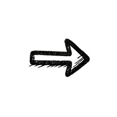 A stark, textured, right-pointing arrow rendered in a chalky style against a black backdrop