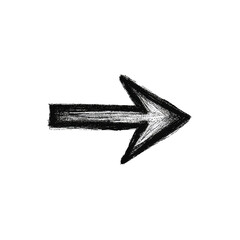 A hand-drawn, chalky white arrow points to the right against a solid black backdrop