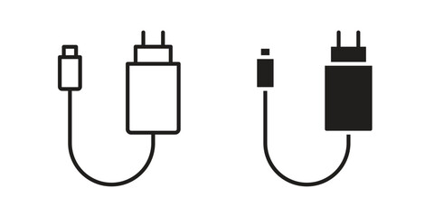 Charger icon flat black and white logo