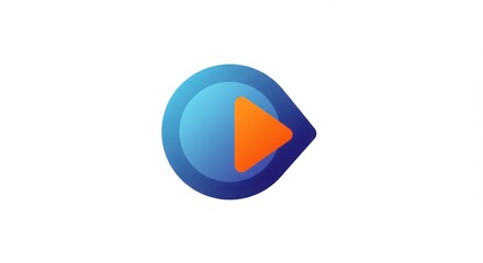 Abstract logo design with play button on white background