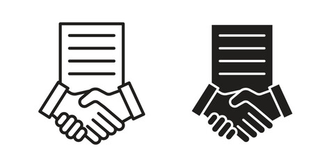 Contract icon flat black and white logo