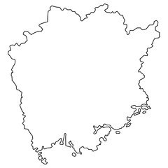 岡山県　観光　地図　白地図