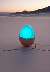 neon egg desert
