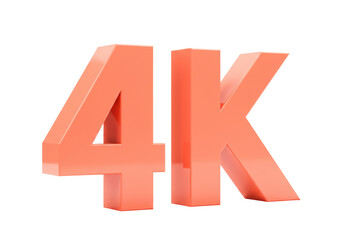 3D rendered 4K resolution logo isolated on transparent background, high definition technology for television and digital displays