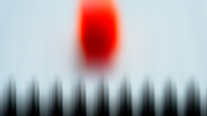 Abstract blurred gradient background, red spot on a light background, and black strokes.
