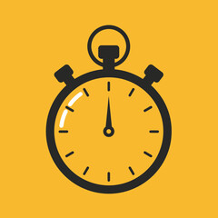 Classic Stopwatch Icon for Time Measurement and Speed.