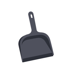 Dark Gray Plastic Dustpan with Handle and Hanging Hole.