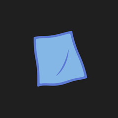 Hand drawn blue cleaning cloth or napkin illustration.