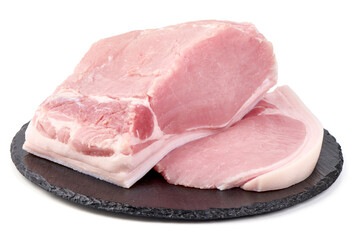 Chilled pork ham, isolated on white background. High resolution image.