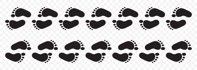 Baby Steps Pattern – Colorful Infant Footprint Silhouettes. EPS 10.