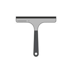 Monochrome vector illustration of a window cleaning squeegee tool.