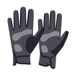 Pair of Dark Gray Gloves with Lighter Gray Patches.