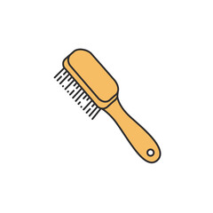 Simple cartoon style illustration of a hairbrush.