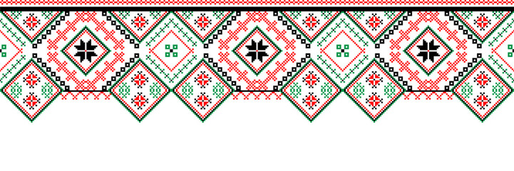 National traditional embroidery texture. Detailed seamless ornamental pattern for clothers. Textile print abstract background. Vector illustration