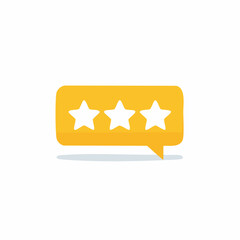 Three Star Rating Icon in Speech Bubble