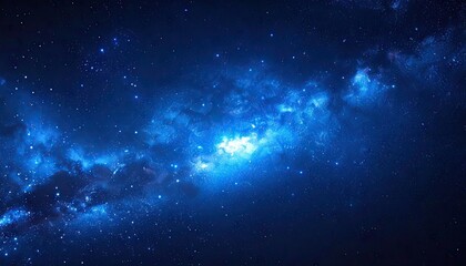 Starry Sky Scene Deep Blue Outer Space Background with Nebula Cluster Constellations Stars Galaxy Universe Science Astronomy Cosmic