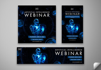 Editable Social Media Promo Template – Futuristic AI Webinar Design