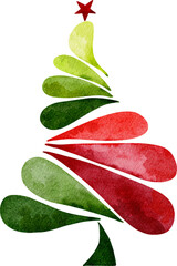 Watercolor Christmas Tree Illustration