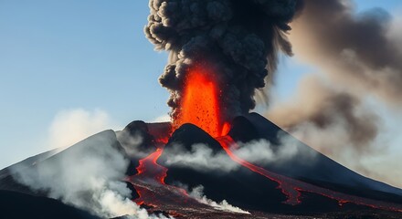 Volcanic Eruption of Mount Etna - A Fiery Display of Natures Power.