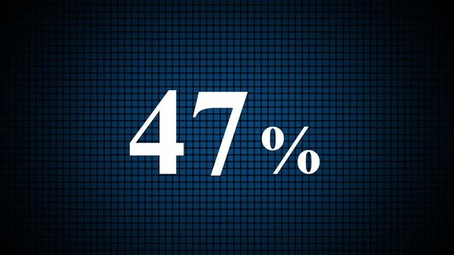 Glowing Beautiful 47 Percent Text Icon Animation Digital Neon Light Symbol Modern UI HUD Futuristic Graphic Design Illustration Motion Effect Animation Element