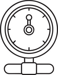 pressure gauge outline vector illustration line art