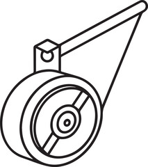 pulley outline vector illustration line art