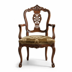 Elegant Carved Armchair with Ornate Back