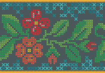 Slavic ornamental seamless frieze vector series. Authentic Eastern European traditional decorative patterns of folk costumes, damasks, carpets. Balkan folklore embroidery motifs.