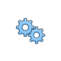 Fototapeta premium Two light-blue gears overlapping