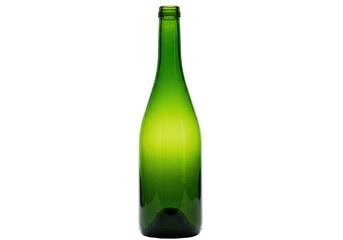 Elegant green wine bottle isolated PNG, empty glass container for alcoholic beverages and special occasions on transparent background