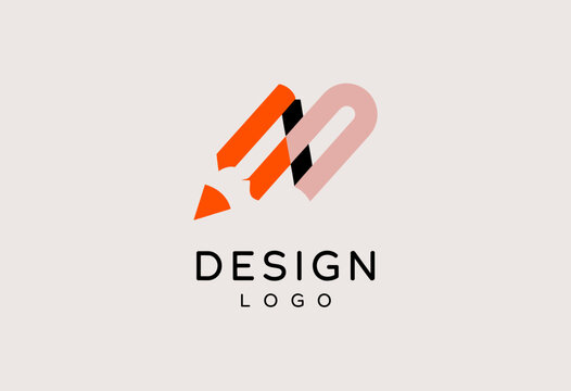 An innovative logo depicting a pencil, representing design services, creativity, and artistic expression, ideal for brands in the creative industry.