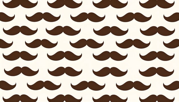 Mustache Pattern: A Repeating Brown Mustache Design on a Light Background