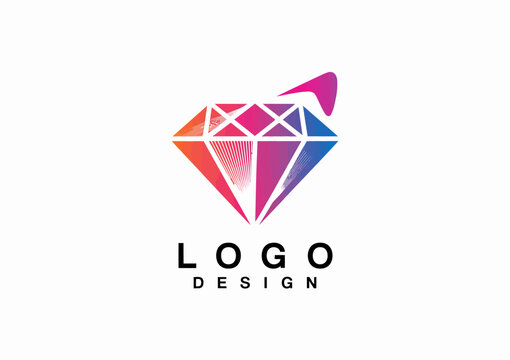 This vibrant diamond logo captures attention with its colorful design, suitable for high-end brands wanting to convey luxury, quality, and creativity in branding.