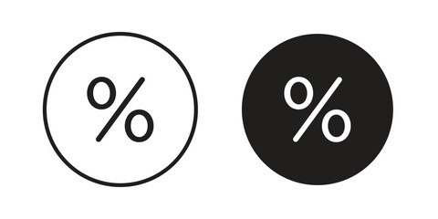 Percentage icon flat black and white logo