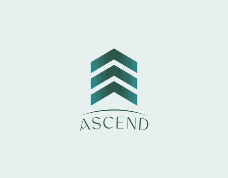 This logo represents the ASCEND brand with modern geometric shapes symbolizing growth, progress, and upward movement, conveying a sense of aspiration and innovation.