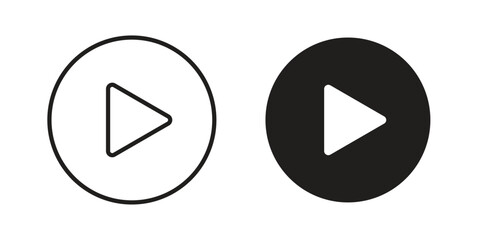 Play icon flat black and white logo