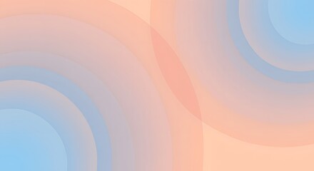 A soft, abstract gradient background featuring overlapping circular patterns in pastel blue and orange hues.