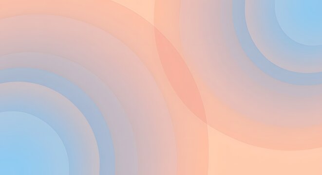 A soft, abstract gradient background featuring overlapping circular patterns in pastel blue and orange hues.