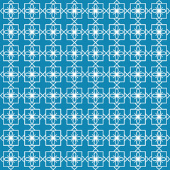 Seamless Islamic Geometric Pattern in Teal and White