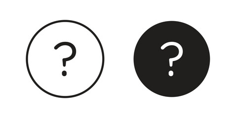 Question mark icon flat black and white logo