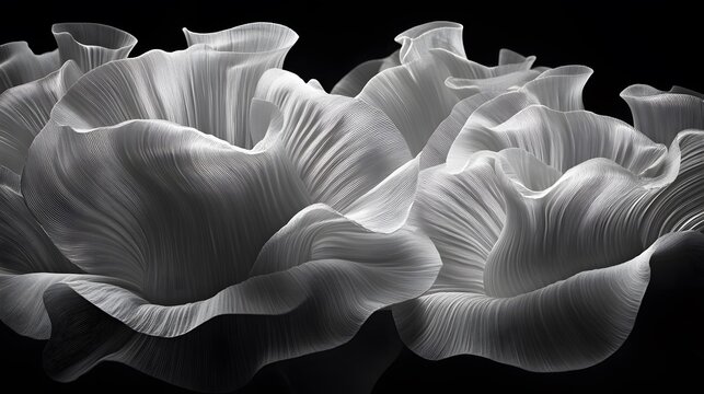 Abstract Black and White Draped Fabric Texture - Powered by Adobe